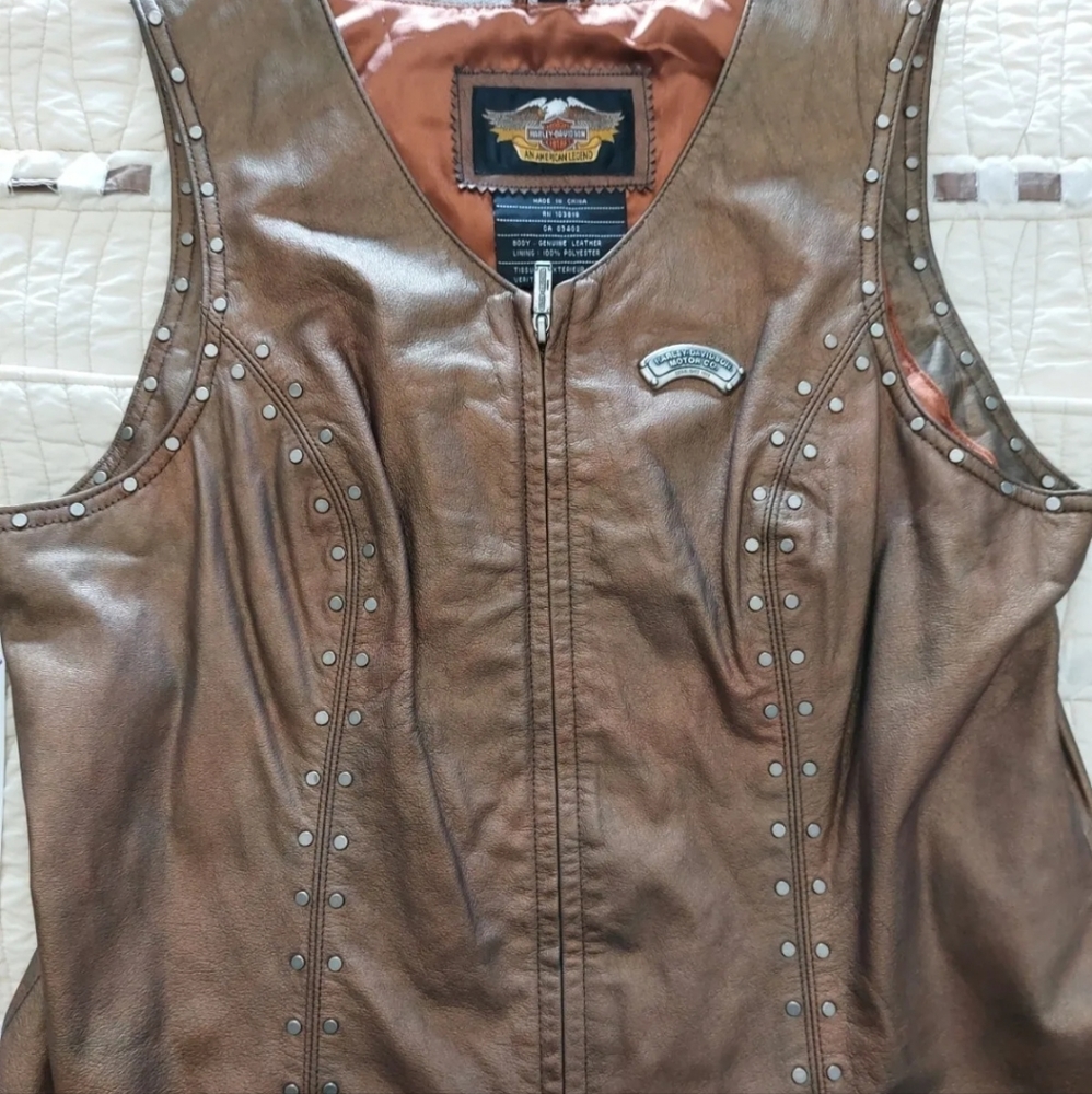 Copper leather vest and pant set. Excellent condition - Picture 2 of 2